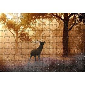 Cakapuzzle Mistik Orman Güneş Işıkları ve Geyik Mdf 120 Parça Puzzle