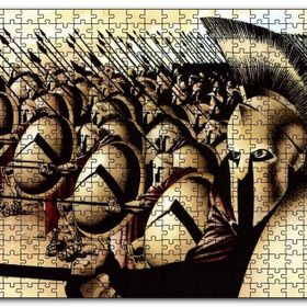 Cakapuzzle Mızraklı ve Kalkanlı Askerler Mdf 1000 Parça Puzzle