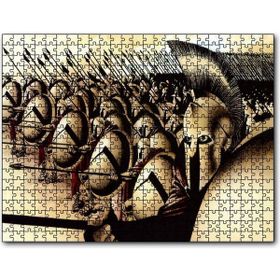 Cakapuzzle Mızraklı ve Kalkanlı Askerler Mdf 1000 Parça Puzzle