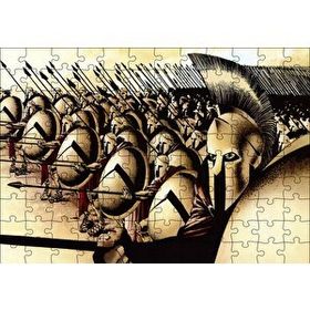Cakapuzzle Mızraklı ve Kalkanlı Askerler Mdf 120 Parça Puzzle