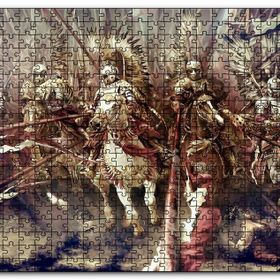 Cakapuzzle Mızraklı Zırhlı Süvariler Cephede Yağlıboya Mdf 1000 Parça Puzzle
