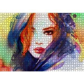 Cakapuzzle Modern Sanat Başı Örtülü Kadın 120 Parça Ahşap Puzzle