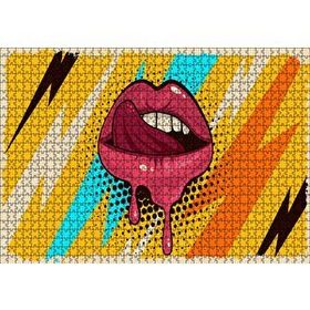 Cakapuzzle Modern Sanat Boyama Kadın Dudakları 120 Parça Ahşap Puzzle