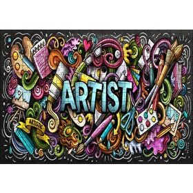 Cakapuzzle Modern Sanat Boyama Sanatı Aletleri 120 Parça Ahşap Puzzle