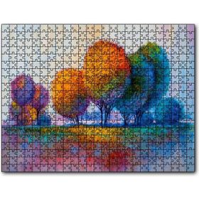 Cakapuzzle Modern Sanat Renkli Ağaç Doğa Görseli 1000 Parça Puzzle