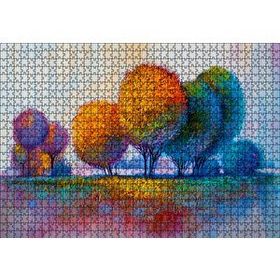 Cakapuzzle Modern Sanat Renkli Ağaç Doğa Görseli 120 Parça Ahşap Puzzle