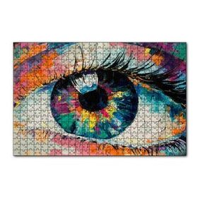 Cakapuzzle Modern Sanat Renli Boyama Kadın Gözü 120 Parça Ahşap Puzzle