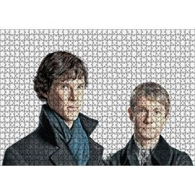 Cakapuzzle Modern Sherlock Holmes ve Dr Watson 120 Parça Ahşap Puzzle