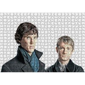 Cakapuzzle Modern Sherlock Holmes ve Dr Watson 120 Parça Ahşap Puzzle