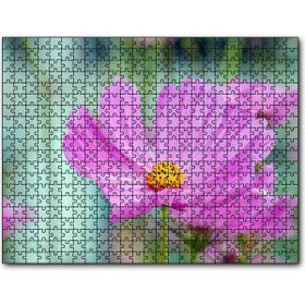 Cakapuzzle Mor Kosmeya Çiçekler Görseli Mdf 120 Parça Puzzle