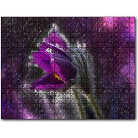 Cakapuzzle Mor Papatya Yağmur Damlaları ve Güneş Işığı 1000 Parça Puzzle