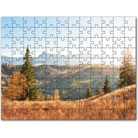 Cakapuzzle Mor Yeşil Çiçekler Flu İp ve Makas Arkaplan Mdf 120 Parça Puzzle