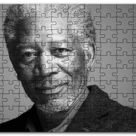 Cakapuzzle Morgan Freeman Siyah Beyaz Yakın Çekim Portre Mdf 1000 Parça Puzzle