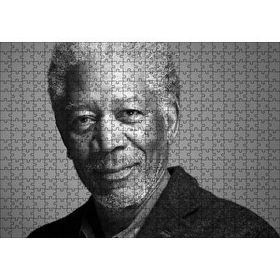 Cakapuzzle Morgan Freeman Siyah Beyaz Yakın Çekim Portre Mdf 500 Parça Puzzle