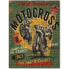 Cakapuzzle Moto Kros Yarışı Afişi Görseli Ahşap 1000 Parça Puzzle