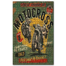 Cakapuzzle Moto Kros Yarışı Afişi Görseli Ahşap 255 Parça Puzzle