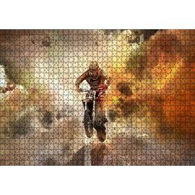 Cakapuzzle Motokros Helikopterler ve Kızıl Dumanlar Mdf 1000 Parça Puzzle