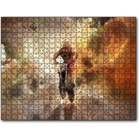 Cakapuzzle Motokros Helikopterler ve Kızıl Dumanlar Mdf 120 Parça Puzzle
