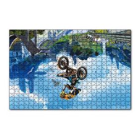 Cakapuzzle Motokrosçular Ters Görünüm Sürreal İllüstrasyon 120 Parça Ahşap Puzzle