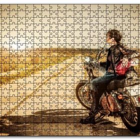 Cakapuzzle Motorcu Gezgin Kız Görseli Mdf 500 Parça Puzzle
