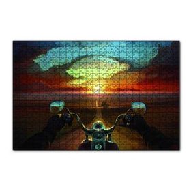 Cakapuzzle Motorcu Uzun İnce Yol 120 Parça Ahşap Puzzle