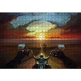 Cakapuzzle Motorcu Uzun İnce Yol 120 Parça Ahşap Puzzle