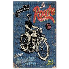 Cakapuzzle Motorsiklet Turları Afişi Görseli Ahşap 1000 Parça Puzzle