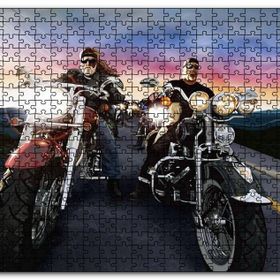 Cakapuzzle Motosiklet Tutkunları Eskizi Görseli Mdf 1000 Parça Puzzle
