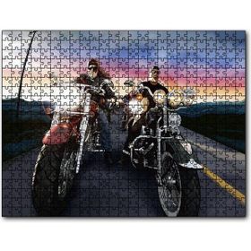 Cakapuzzle Motosiklet Tutkunları Eskizi Görseli Mdf 1000 Parça Puzzle