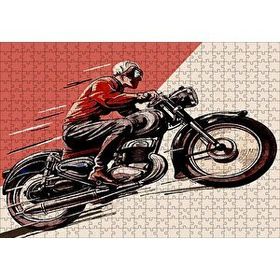 Cakapuzzle Motosiklet Ve Sürücüsü Eksizi Görseli 120 Parça Ahşap Puzzle