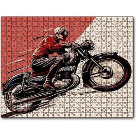 Cakapuzzle Motosiklet ve Sürücüsü Eksizi Görseli Mdf 120 Parça Puzzle