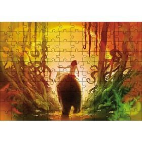Cakapuzzle Mowgli Orman Çocuğu ve Ayı Görsel 120 Parça Ahşap Puzzle
