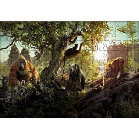 Cakapuzzle Mowgli Shere Kan Bagheera King Mdf 120 Parça Puzzle