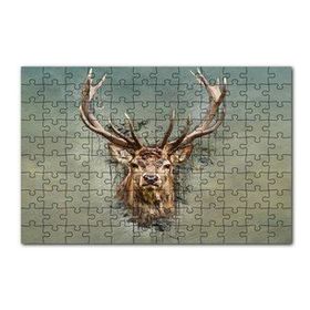 Cakapuzzle Muhteşem Boynuzlu Geyik Yeşil Zemin 120 Parça Ahşap Puzzle
