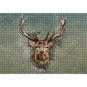 Cakapuzzle Muhteşem Boynuzlu Geyik Yeşil Zemin 120 Parça Ahşap Puzzle