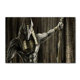 Cakapuzzle Muhteşem Kaslarıyla Anubis ve Asası 120 Parça Ahşap Puzzle