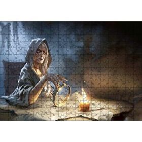 Cakapuzzle Mum Işığında Büyü Yapan Cadı 255 Parça Puzzle