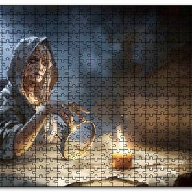 Cakapuzzle Mum Işığında Büyü Yapan Cadı Mdf 120 Parça Puzzle
