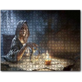 Cakapuzzle Mum Işığında Büyü Yapan Cadı Mdf 120 Parça Puzzle
