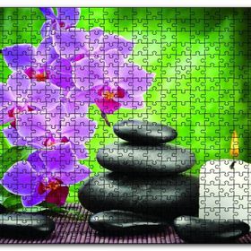 Cakapuzzle Mum Taşlar Çiçek Görseli Mdf 120 Parça Puzzle