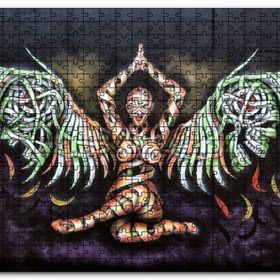 Cakapuzzle Mumya Melek ve Kurukafalar Duvar Boyama Mdf 120 Parça Puzzle