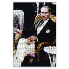Cakapuzzle Mustafa Kemal Atatürk Kahve İçerken Ahşap 1000 Parça Puzzle