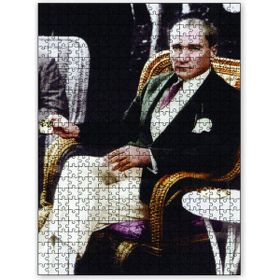 Cakapuzzle Mustafa Kemal Atatürk Kahve İçerken Ahşap 1000 Parça Puzzle