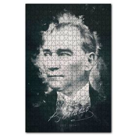 Cakapuzzle Mustafa Kemal Atatürk Portresi ve Imzası Görseli 120 Parça Puzzle