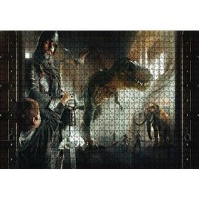Cakapuzzle Müzede Bir Gece Çocuk Şövalye Dinozor ve Mamut Mdf 1000 Parça Puzzle