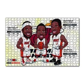 Cakapuzzle NBA Lebron Dwyane Chris Karikatürize 120 Parça Ahşap Puzzle