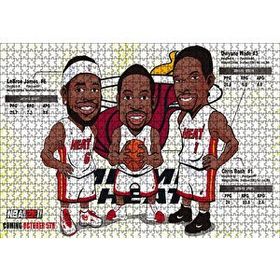 Cakapuzzle NBA Lebron Dwyane Chris Karikatürize 120 Parça Ahşap Puzzle