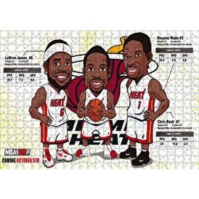 Cakapuzzle NBA Lebron Dwyane Chris Karikatürize 120 Parça Ahşap Puzzle