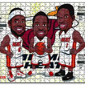 Cakapuzzle Nba Lebron Dwyane Chris Karikatürize Mdf 120 Parça Puzzle