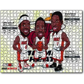 Cakapuzzle Nba Lebron Dwyane Chris Karikatürize Mdf 120 Parça Puzzle